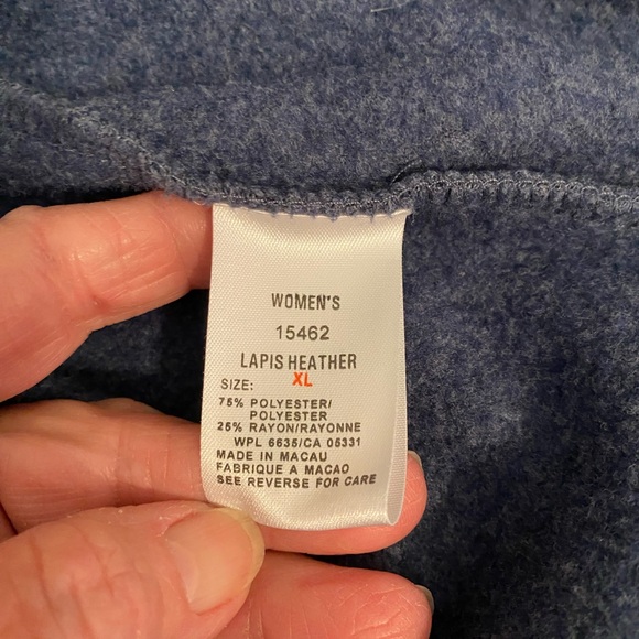 Woolrich fleecy Blue Front Zip Sweatshirt Size XL - Picture 5 of 6